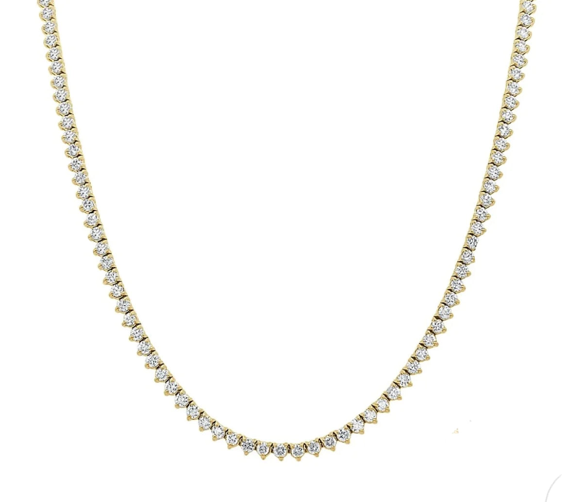 Tennis Prong Necklace Yellow