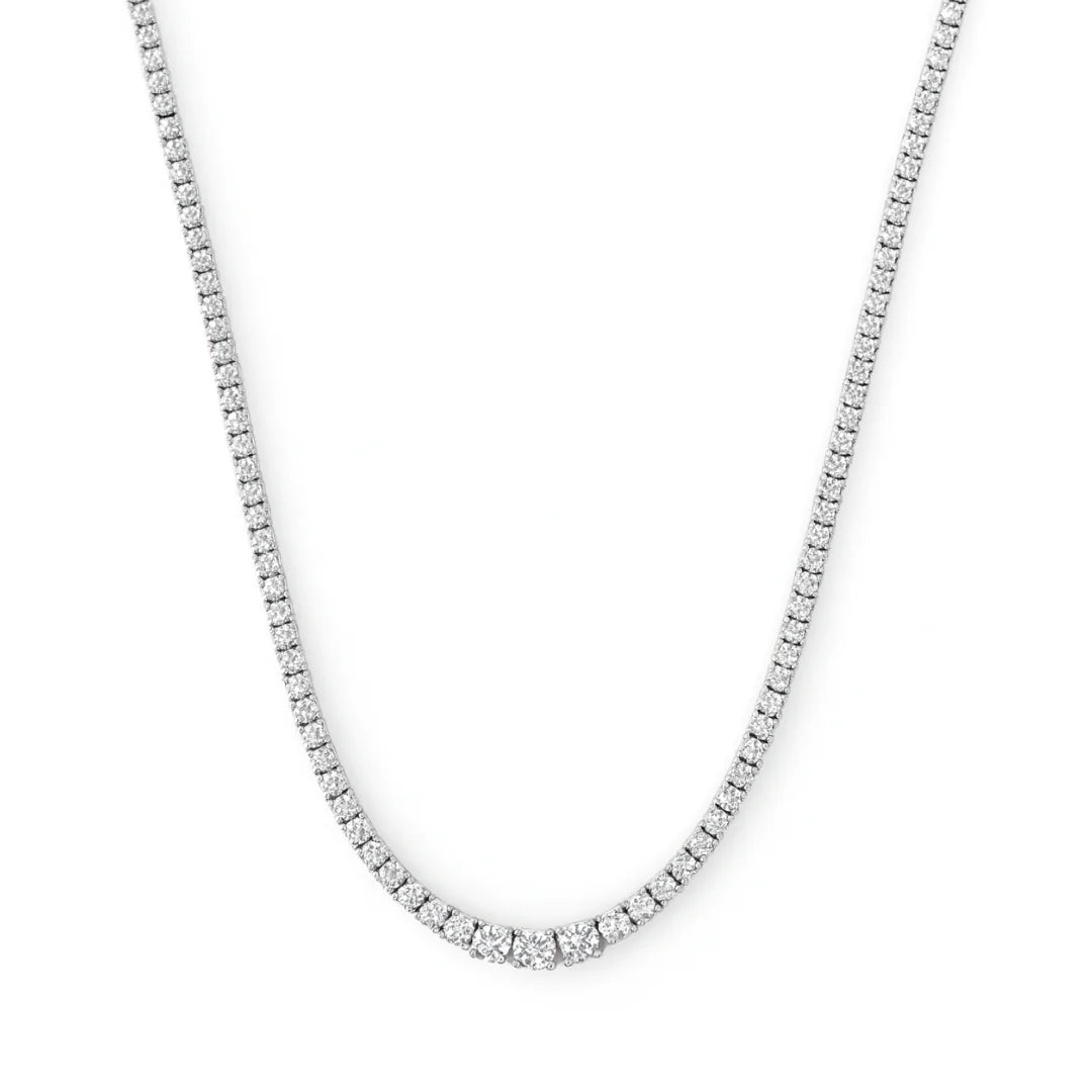 Riviera Tennis Necklace White