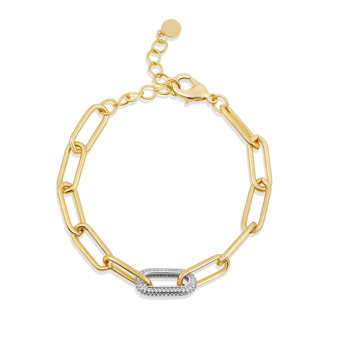 Pave Paper Clip Bracelet