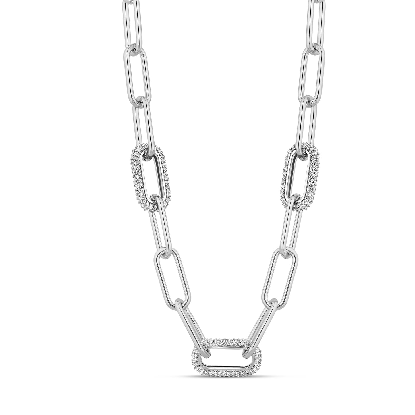 Pave Paperclip Necklace