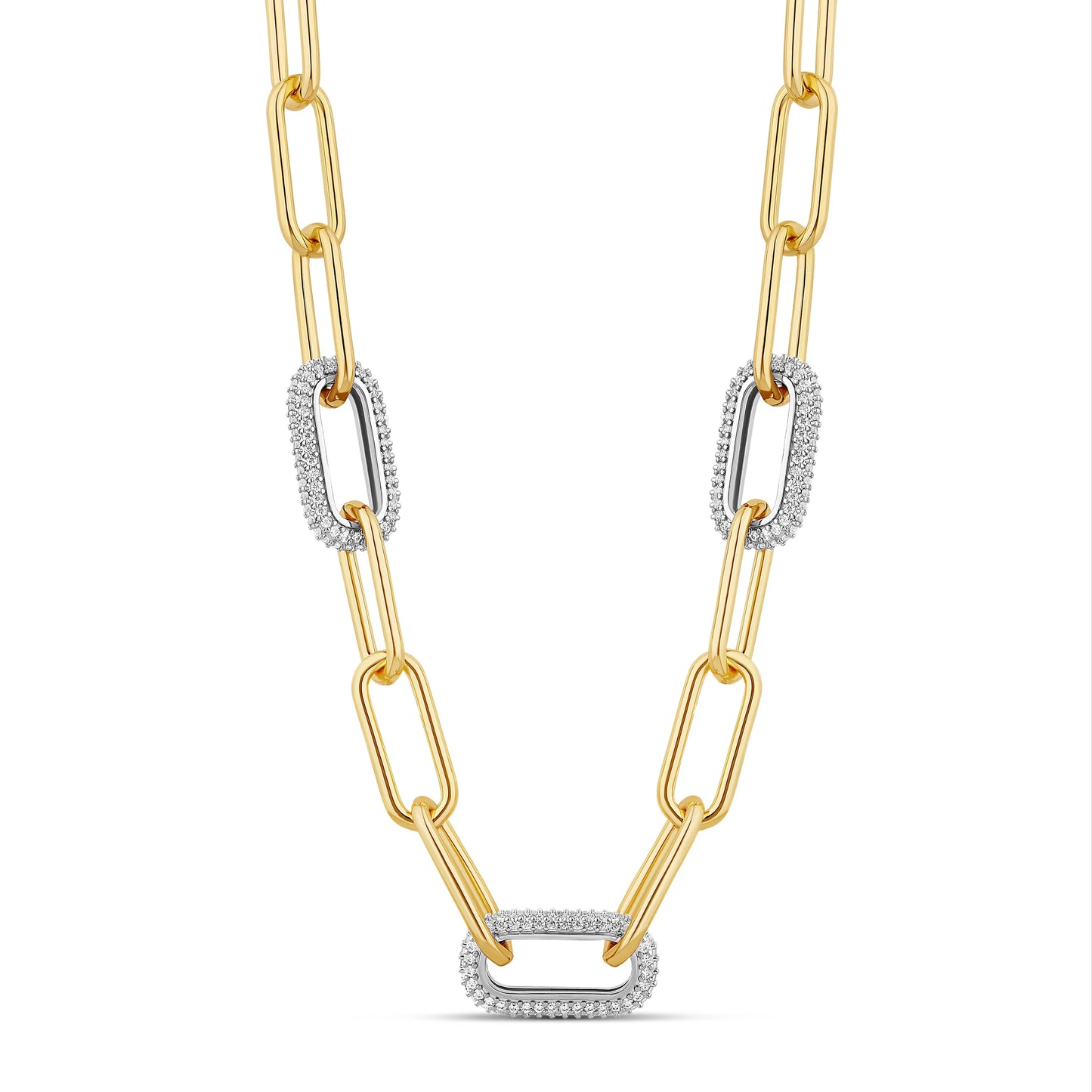Pave Paperclip Necklace