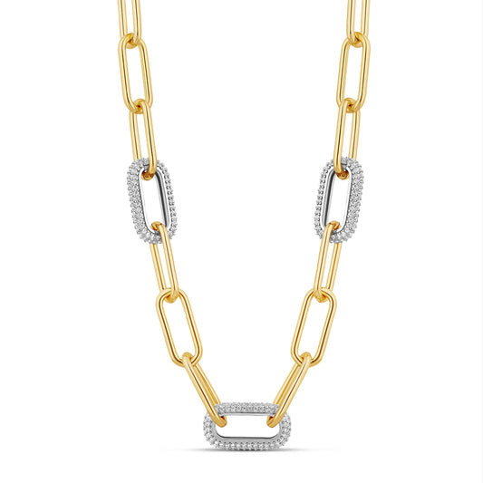 Pave Paperclip Necklace