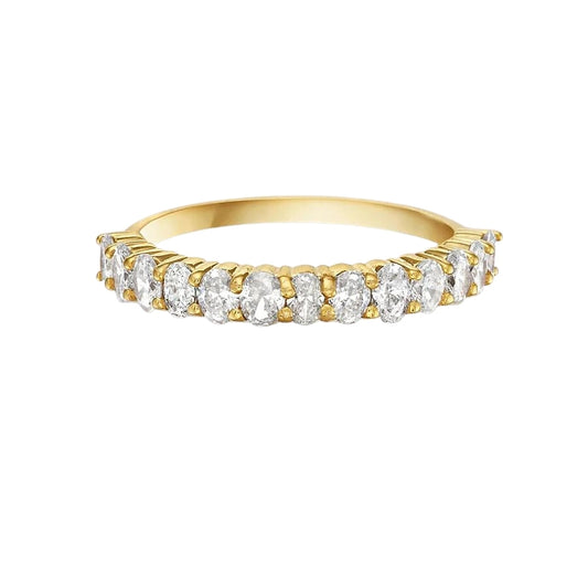 Oval Diamond Band Ring