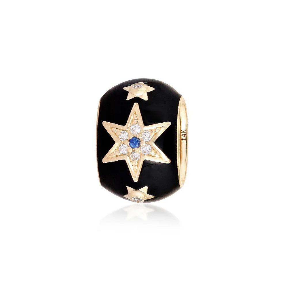 Enamel Round Star Charm