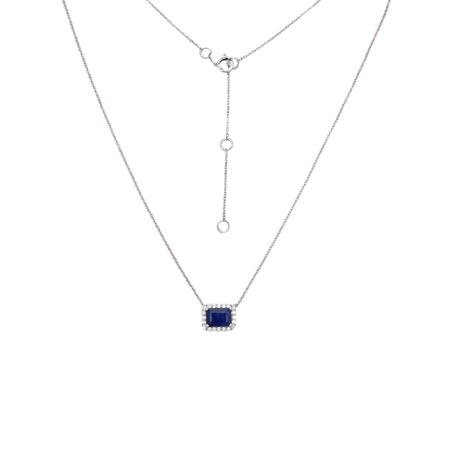 Emerald Cut Sapphire Necklace