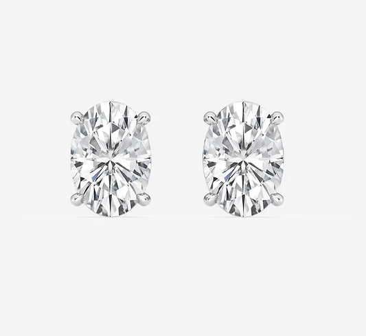 Lab Oval Diamond Studs
