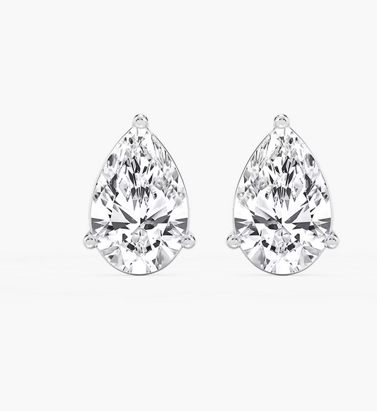 Lab Pear Diamond Studs