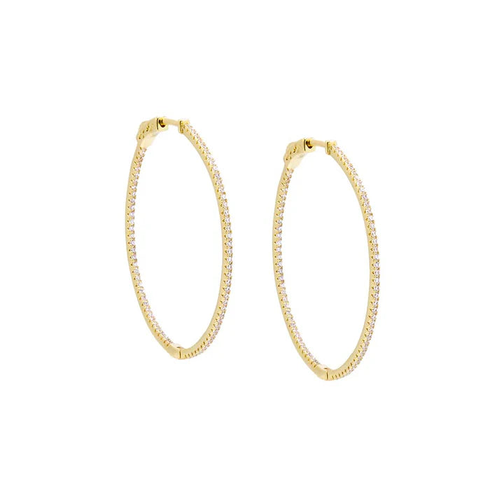 Medium Pave Hoops