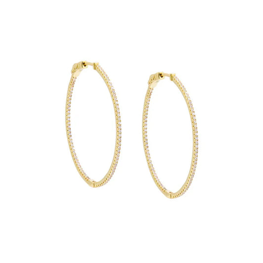 Medium Pave Hoops