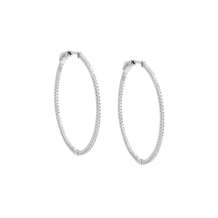 Medium Pave Hoops