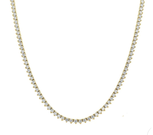Tennis Prong Necklace Yellow