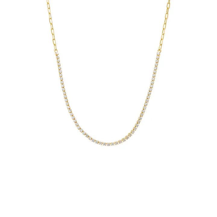 Half Tennis Link Necklace
