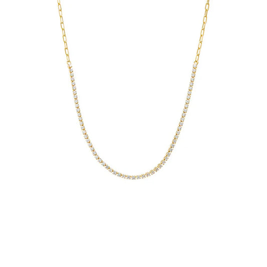 Half Tennis Link Necklace